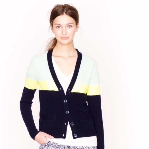J. Crew Sweaters - J.Crew Collection Cashmere Colorblock Cardigan